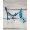 Set for Hobby Horse: the halter A3 + Tether made of cord - turquoise