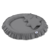 Set: Hanging canopy + Nest with flounce + pillows - anthracite