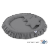 Set: Hanging canopy + Nest with flounce + pillows - anthracite