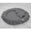 Set: Hanging canopy + Nest with flounce + pillows - anthracite