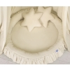 Set: Hanging canopy + Nest with flounce + pillows - beige