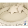 Set: Hanging canopy + Nest with flounce + pillows - beige