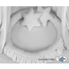 Set: Hanging canopy + Nest with flounce + pillows - gray