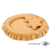 Set: Hanging canopy + Nest with flounce + pillows - honey yellow