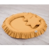 Set: Hanging canopy + Nest with flounce + pillows - honey yellow
