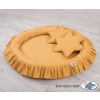 Set: Hanging canopy + Nest with flounce + pillows - honey yellow