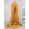 Set: Hanging canopy + Nest with flounce + pillows - honey yellow