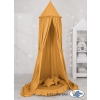 Set: Hanging canopy + Nest with flounce + pillows - honey yellow