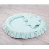 Set: Hanging canopy + Nest with flounce + pillows - mint