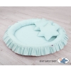 Set: Hanging canopy + Nest with flounce + pillows - mint