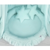 Set: Hanging canopy + Nest with flounce + pillows - mint