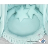 Set: Hanging canopy + Nest with flounce + pillows - mint