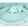 Set: Hanging canopy + Nest with flounce + pillows - mint