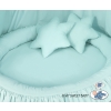 Set: Hanging canopy + Nest with flounce + pillows - mint
