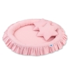 Set: Hanging canopy + Nest with flounce + pillows - pastel pink