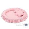 Set: Hanging canopy + Nest with flounce + pillows - pastel pink