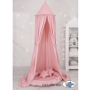 Set: Hanging canopy + Nest with flounce + pillows - pastel pink