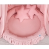 Set: Hanging canopy + Nest with flounce + pillows - pastel pink