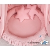 Set: Hanging canopy + Nest with flounce + pillows - pastel pink