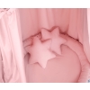 Set: Hanging canopy + Nest with flounce + pillows - pastel pink