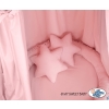 Set: Hanging canopy + Nest with flounce + pillows - pastel pink