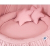 Set: Hanging canopy + Nest with flounce + pillows - pastel pink