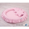 Set: Hanging canopy + Nest with flounce + pillows - pink