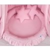 Set: Hanging canopy + Nest with flounce + pillows - pink