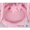 Set: Hanging canopy + Nest with flounce + pillows - pink