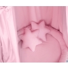 Set: Hanging canopy + Nest with flounce + pillows - pink