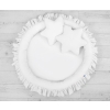 Set: Hanging canopy + Nest with flounce + pillows - white