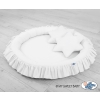 Set: Hanging canopy + Nest with flounce + pillows - white