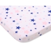 Sheet made of cotton for Baby cot 120x60cm pink-navy blue stars