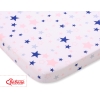 Sheet made of cotton for Baby cot 120x60cm pink-navy blue stars