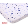 Sheet made of cotton for Baby cot 120x60cm white- blue stars