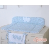 Soft Baby Changing Mat- Hanging Hearts blue flowers