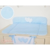 Soft Baby Changing Mat- Hanging Hearts blue stripes