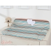 Soft Baby Changing Mat- Hanging Hearts brown stripes