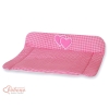 Soft Baby Changing Mat- Hanging Hearts dark pink checkered