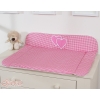 Soft Baby Changing Mat- Hanging Hearts dark pink checkered