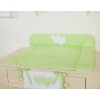 Soft Baby Changing Mat- Hanging Hearts green stripes