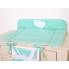 Soft Baby Changing Mat- Hanging Hearts mint