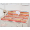 Soft Baby Changing Mat- Hanging Hearts orange stripes
