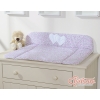Soft Baby Changing Mat- Hanging Hearts pink flowers