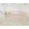 Soft Baby Changing Mat- Hanging Hearts white dots on beige