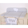 Soft Baby Changing Mat- Hanging Hearts white dots on Gray