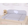 Soft Baby Changing Mat- Hanging Hearts white dots on Gray