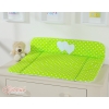 Soft Baby Changing Mat- Hanging Hearts white dots on green