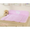Soft Baby Changing Mat- Hanging Hearts white dots on pink