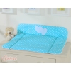 Soft Baby Changing Mat- Hanging Hearts white dots on turquoise